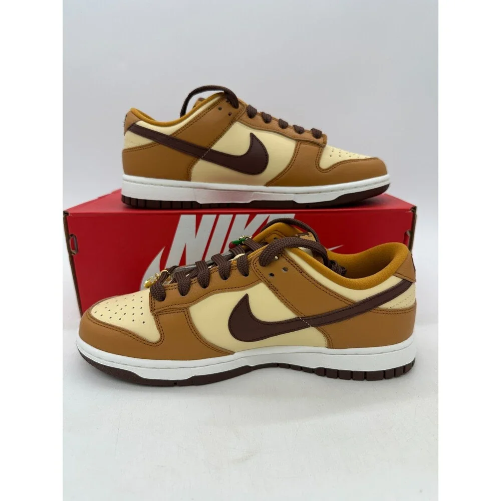 Nike Dunk Low SE Women's Size 7.5 Brown White Cherry Athletic Shoes HQ7487 700 - Picture 2 of 6